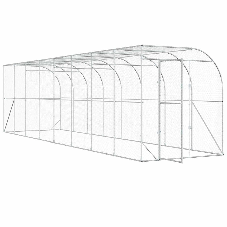 Kippenhok Tegen de Muur zilver 600 x 150 x 215 cm