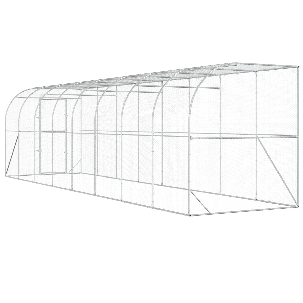 Kippenhok Tegen de Muur zilver 600 x 150 x 215 cm