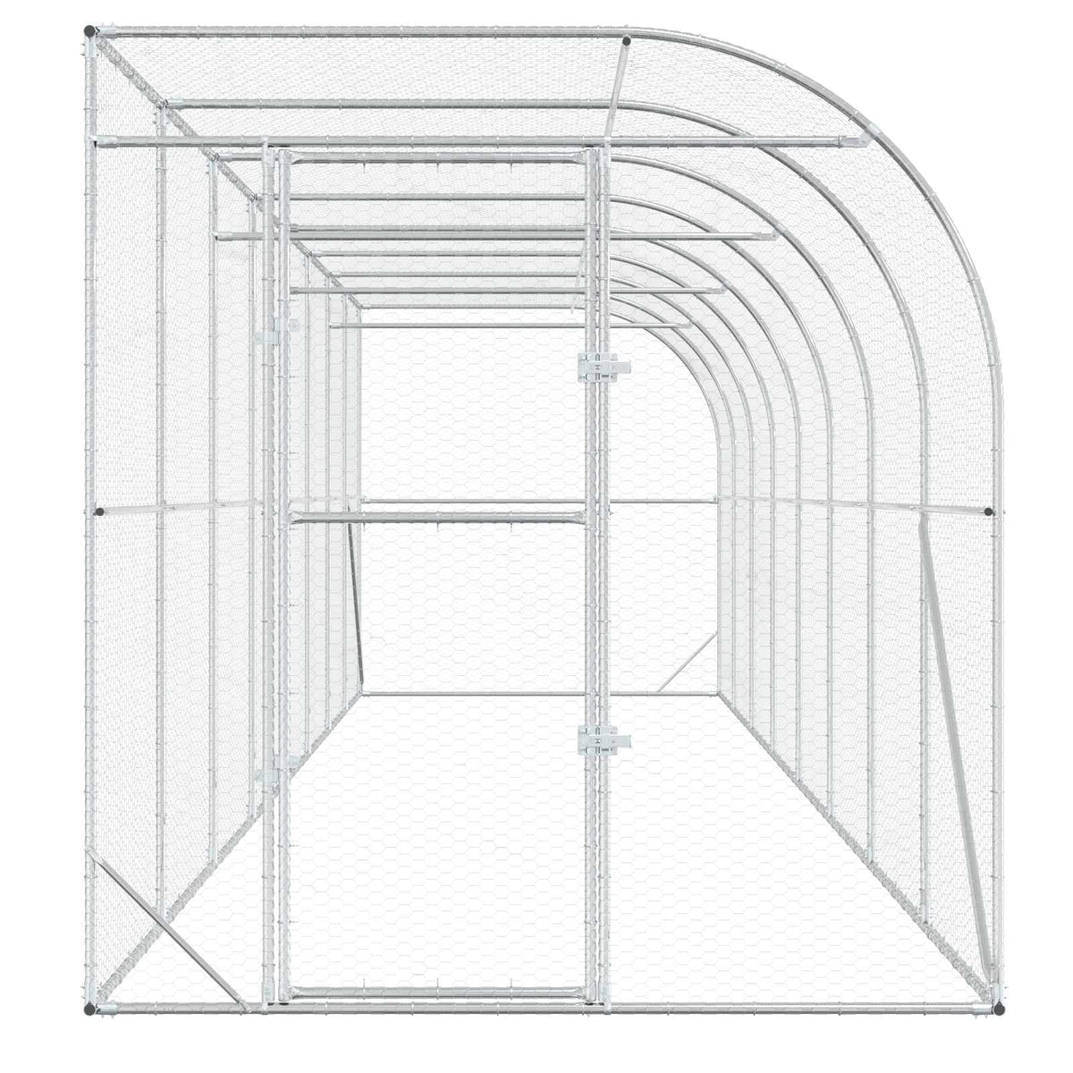 Kippenhok Tegen de Muur zilver 600 x 150 x 215 cm