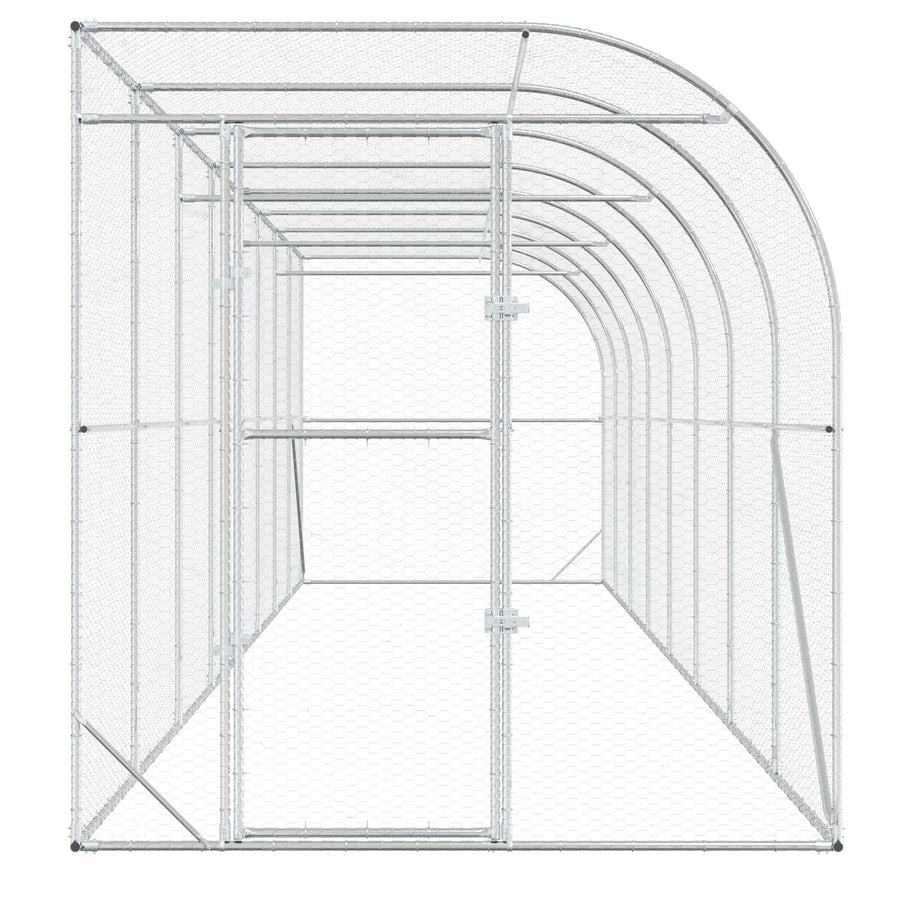 Kippenhok Tegen de Muur zilver 600 x 150 x 215 cm