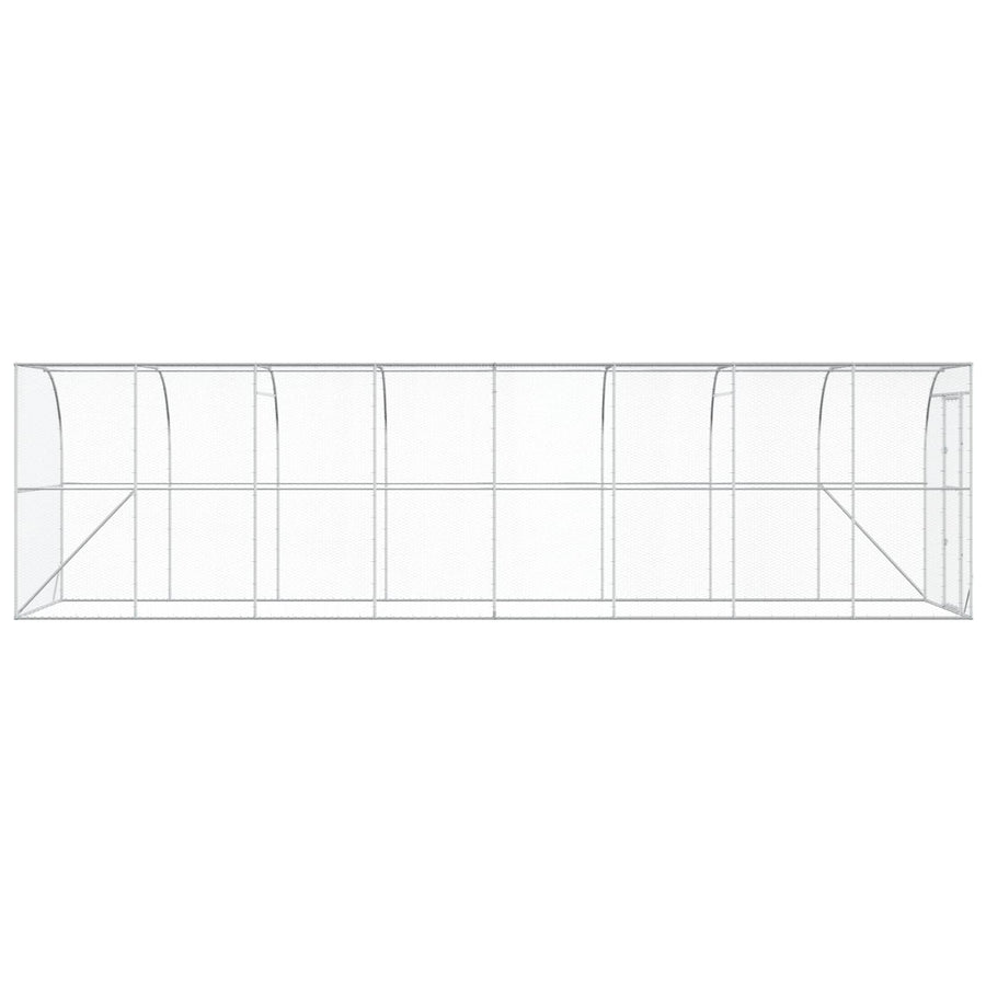 Kippenhok Tegen de Muur zilver 600 x 150 x 215 cm