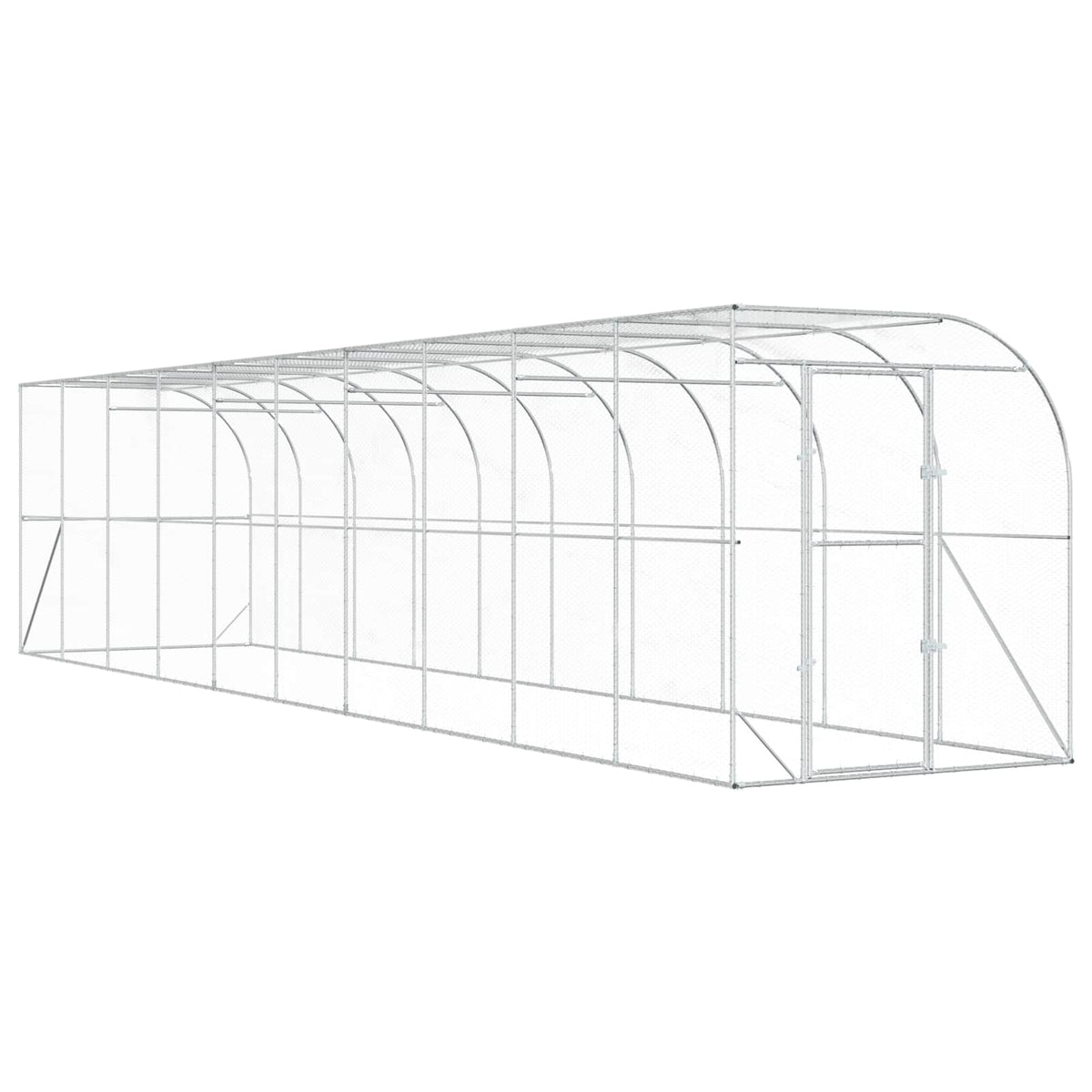 Kippenhok Tegen de Muur zilver 600 x 150 x 215 cm