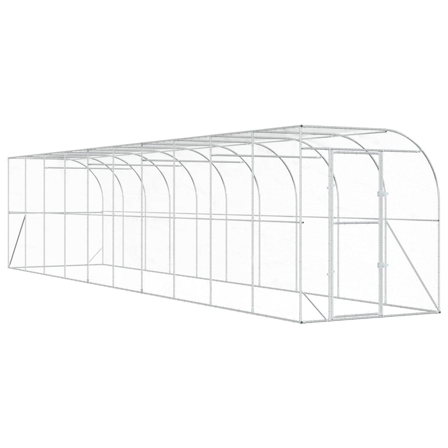 Kippenhok Tegen de Muur zilver 600 x 150 x 215 cm