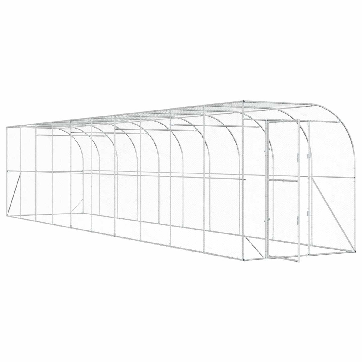 Kippenhok Tegen de Muur zilver 600 x 150 x 215 cm