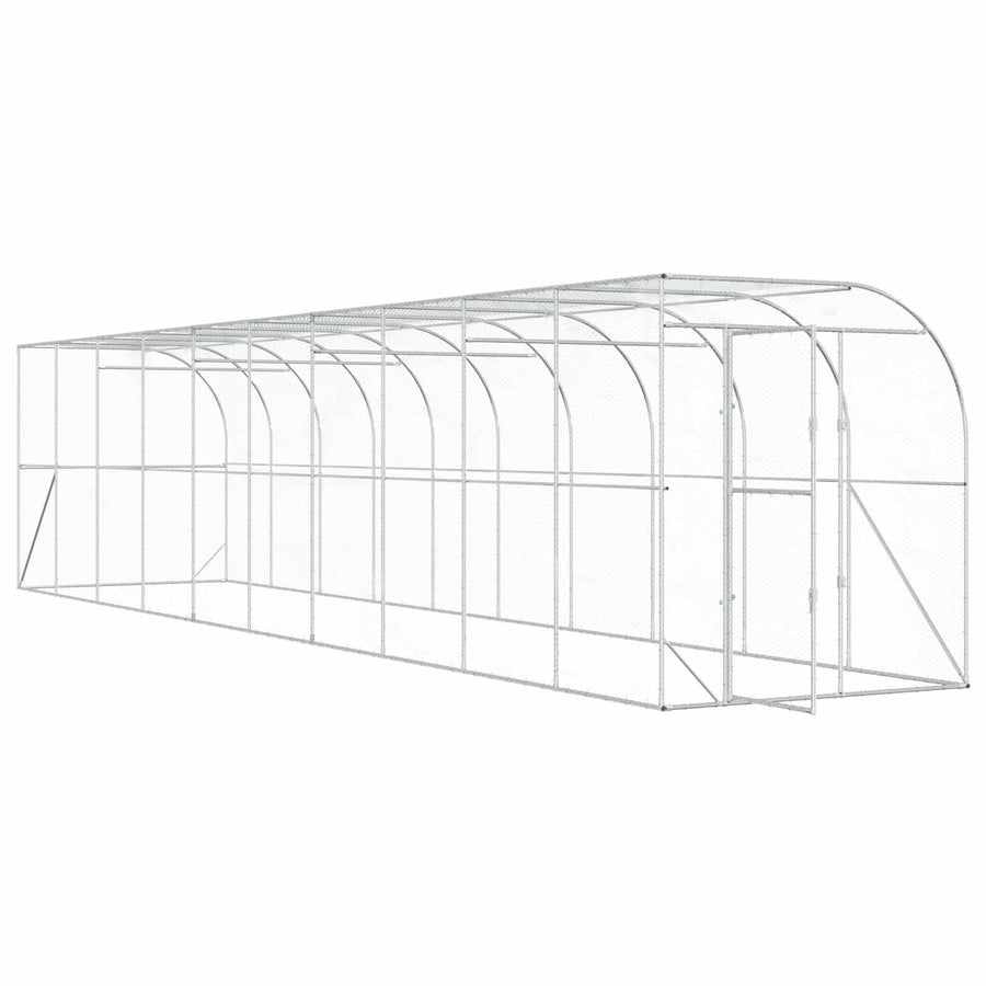 Kippenhok Tegen de Muur zilver 600 x 150 x 215 cm