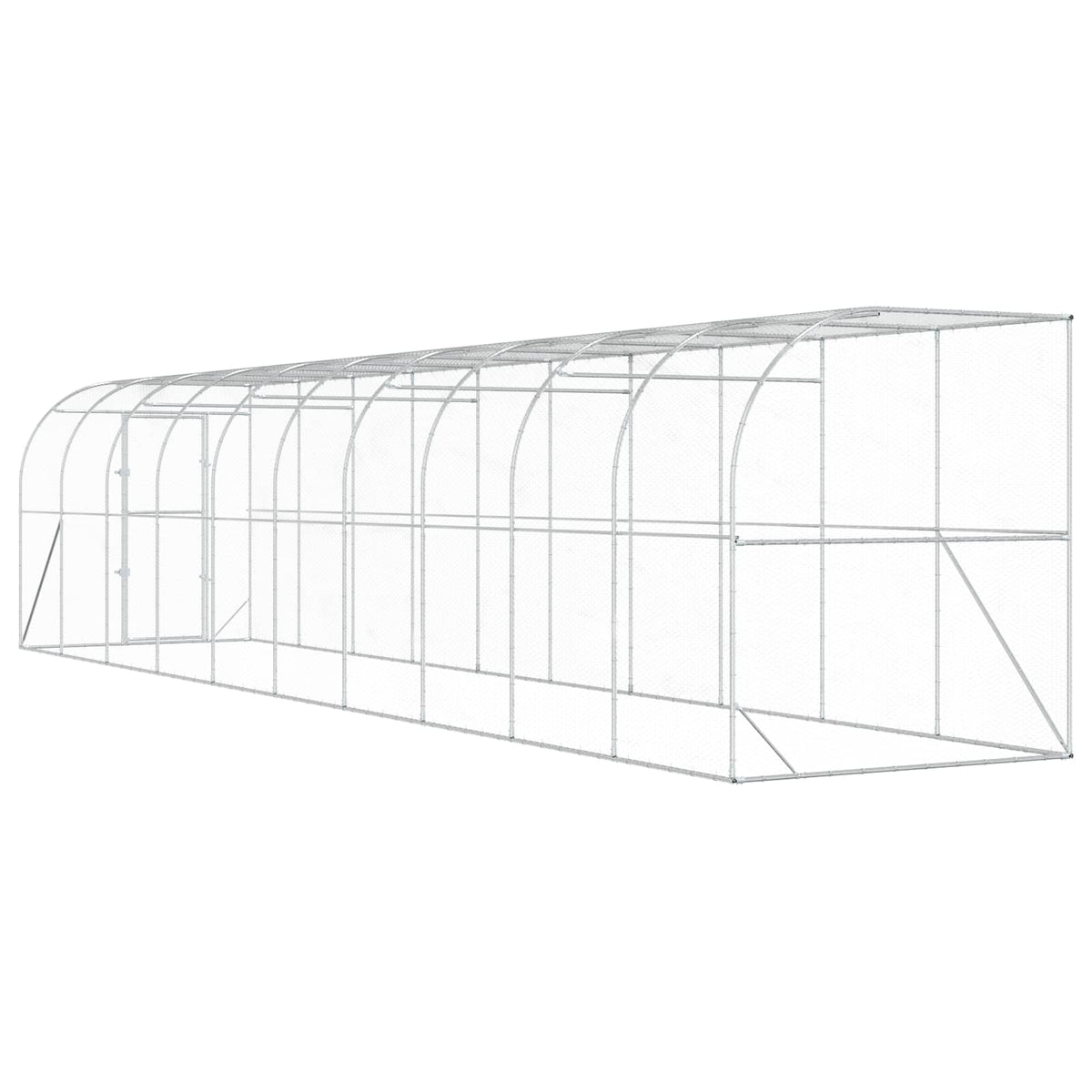 Kippenhok Tegen de Muur zilver 600 x 150 x 215 cm
