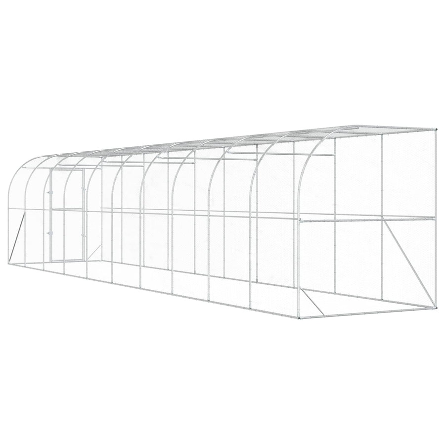 Kippenhok Tegen de Muur zilver 600 x 150 x 215 cm