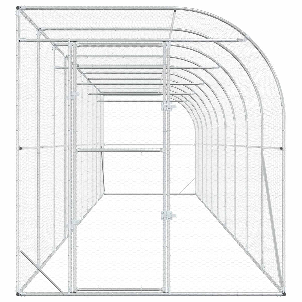 Kippenhok Tegen de Muur zilver 600 x 150 x 215 cm