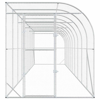 Kippenhok Tegen de Muur zilver 600 x 150 x 215 cm