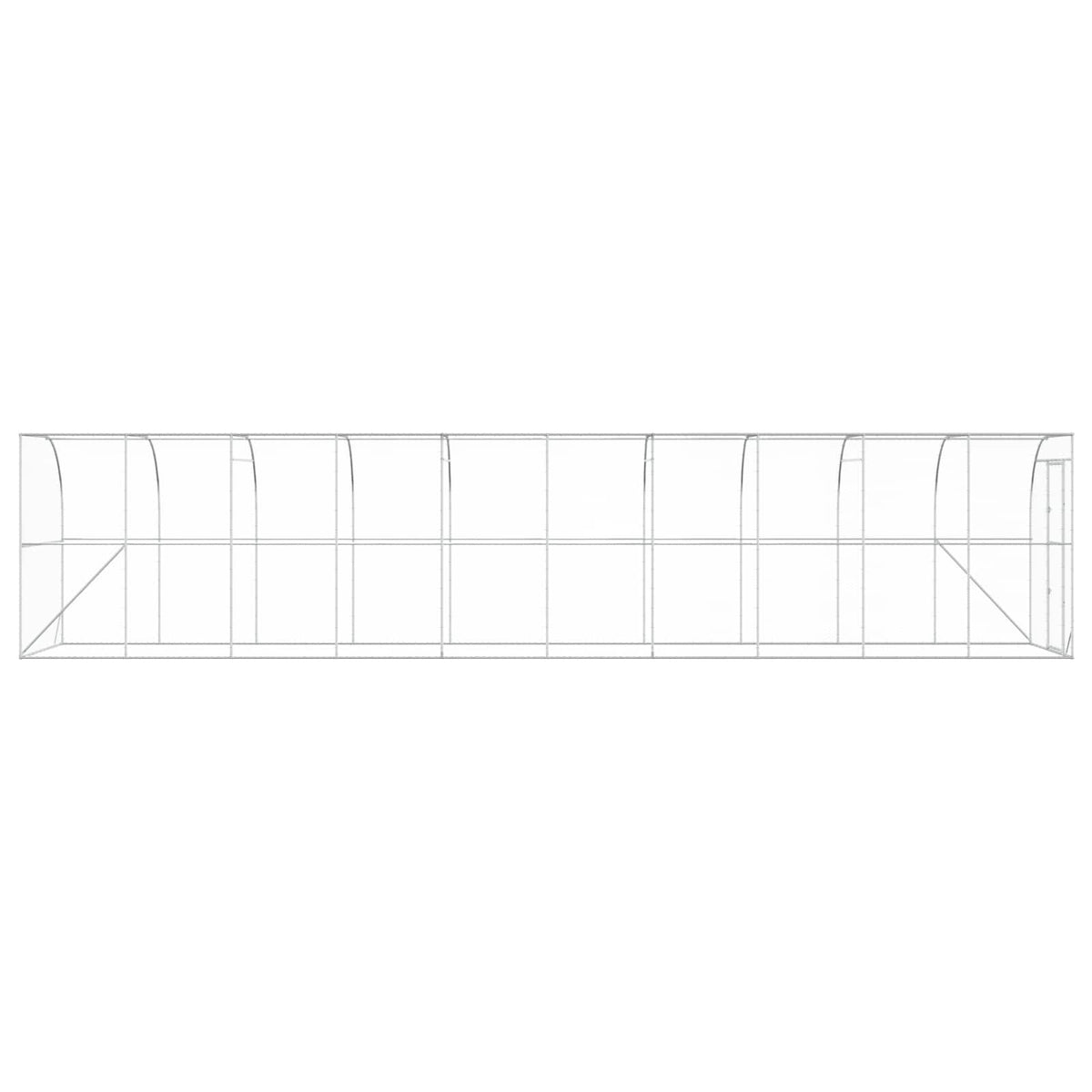 Kippenhok Tegen de Muur zilver 600 x 150 x 215 cm