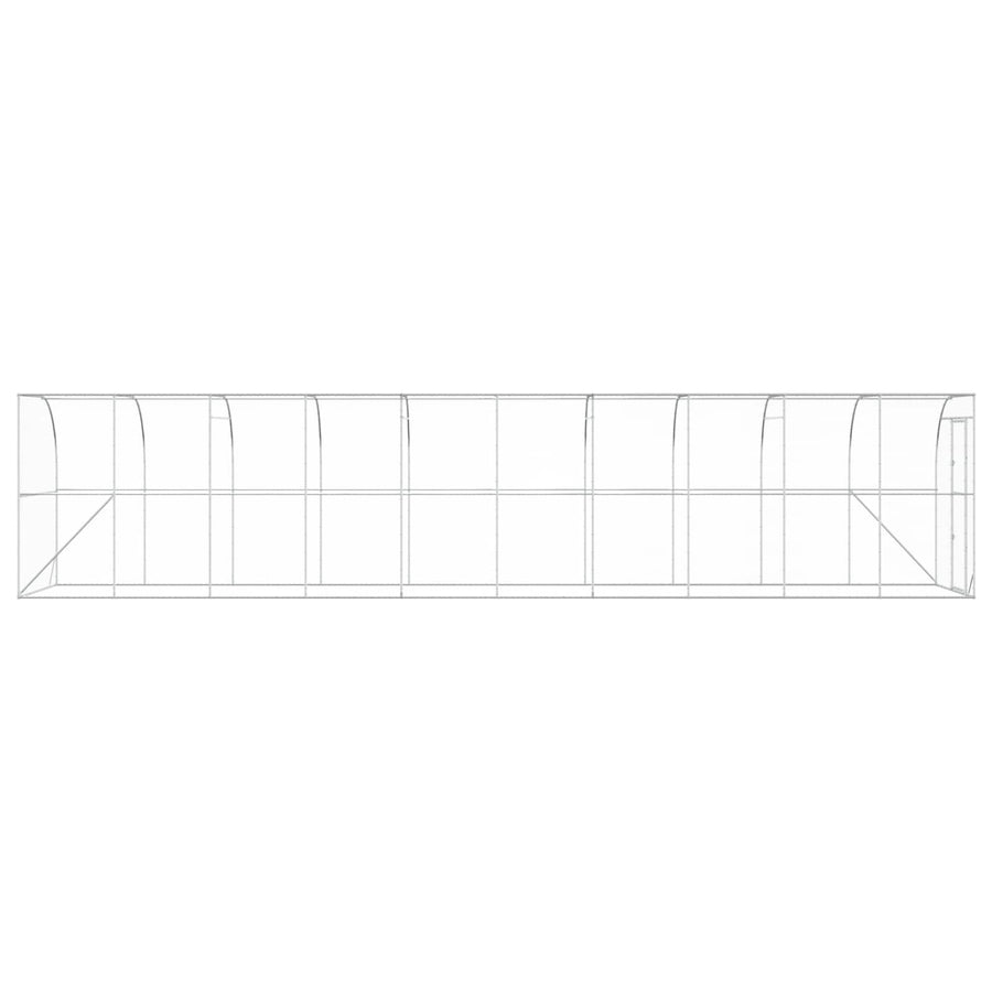 Kippenhok Tegen de Muur zilver 600 x 150 x 215 cm