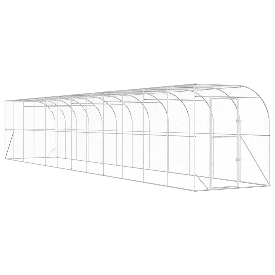 Kippenhok Tegen de Muur zilver 600 x 150 x 215 cm