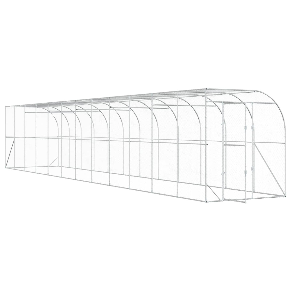 Kippenhok Tegen de Muur zilver 600 x 150 x 215 cm