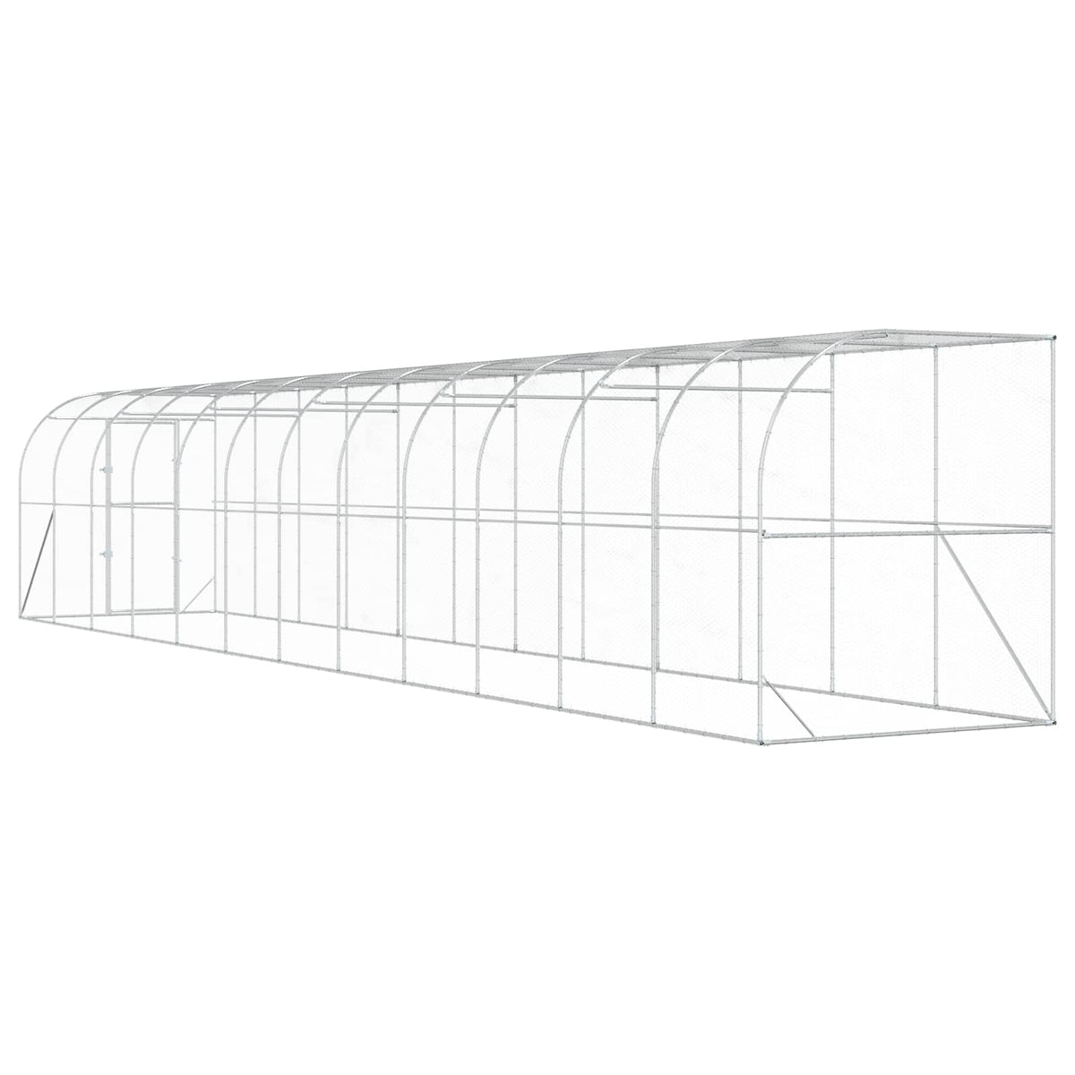 Kippenhok Tegen de Muur zilver 600 x 150 x 215 cm