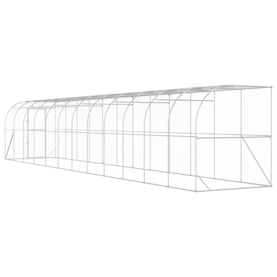 Kippenhok Tegen de Muur zilver 600 x 150 x 215 cm