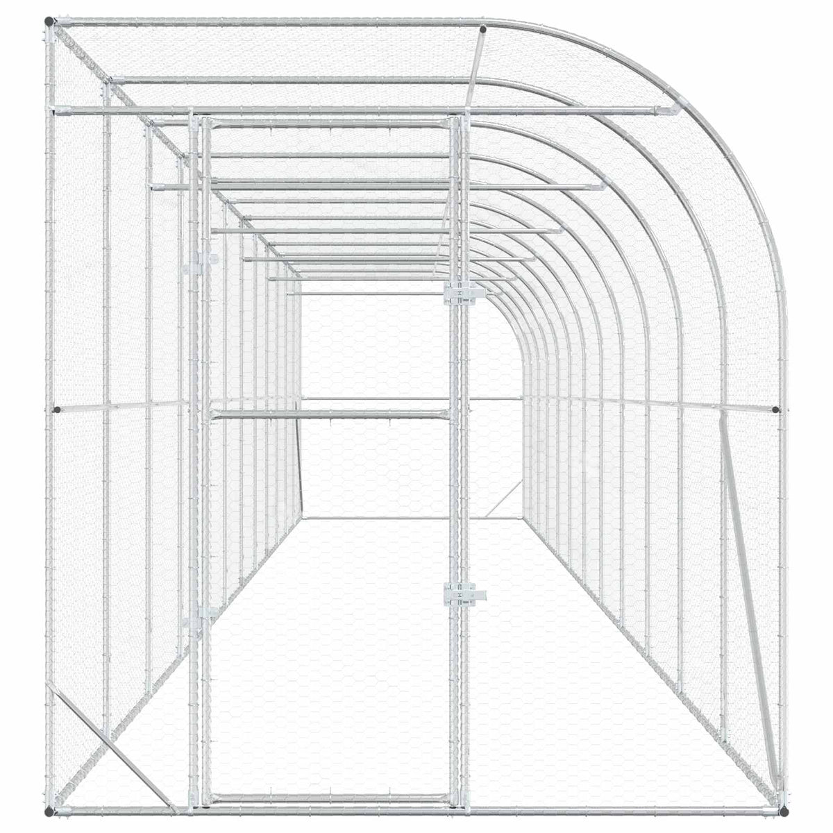 Kippenhok Tegen de Muur zilver 600 x 150 x 215 cm