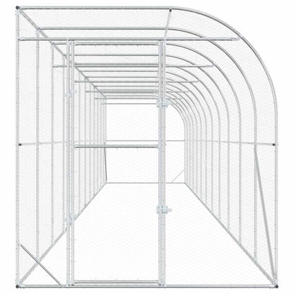 Kippenhok Tegen de Muur zilver 600 x 150 x 215 cm