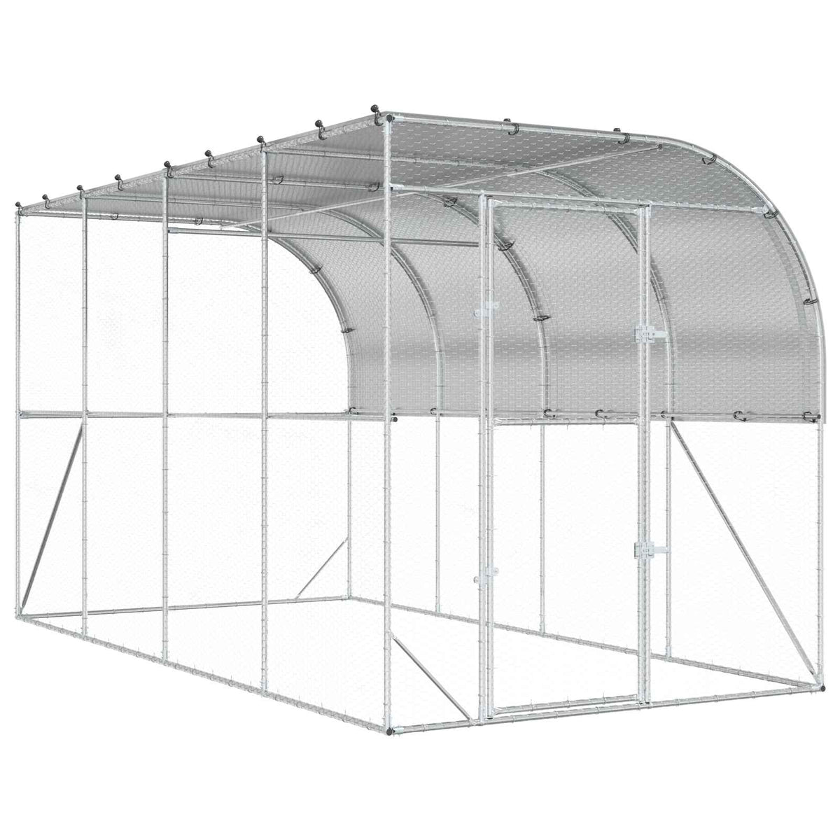 Kippenhok Tegen de Muur zilver 600 x 150 x 215 cm