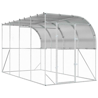 Kippenhok Tegen de Muur zilver 600 x 150 x 215 cm