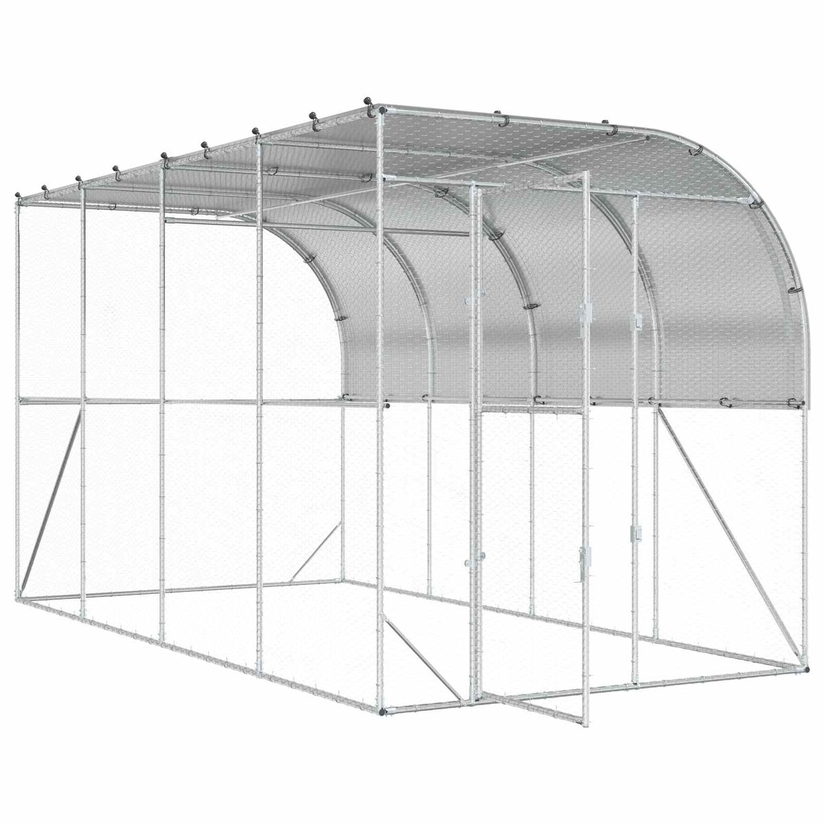 Kippenhok Tegen de Muur zilver 600 x 150 x 215 cm