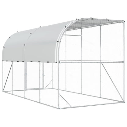 Kippenhok Tegen de Muur zilver 600 x 150 x 215 cm