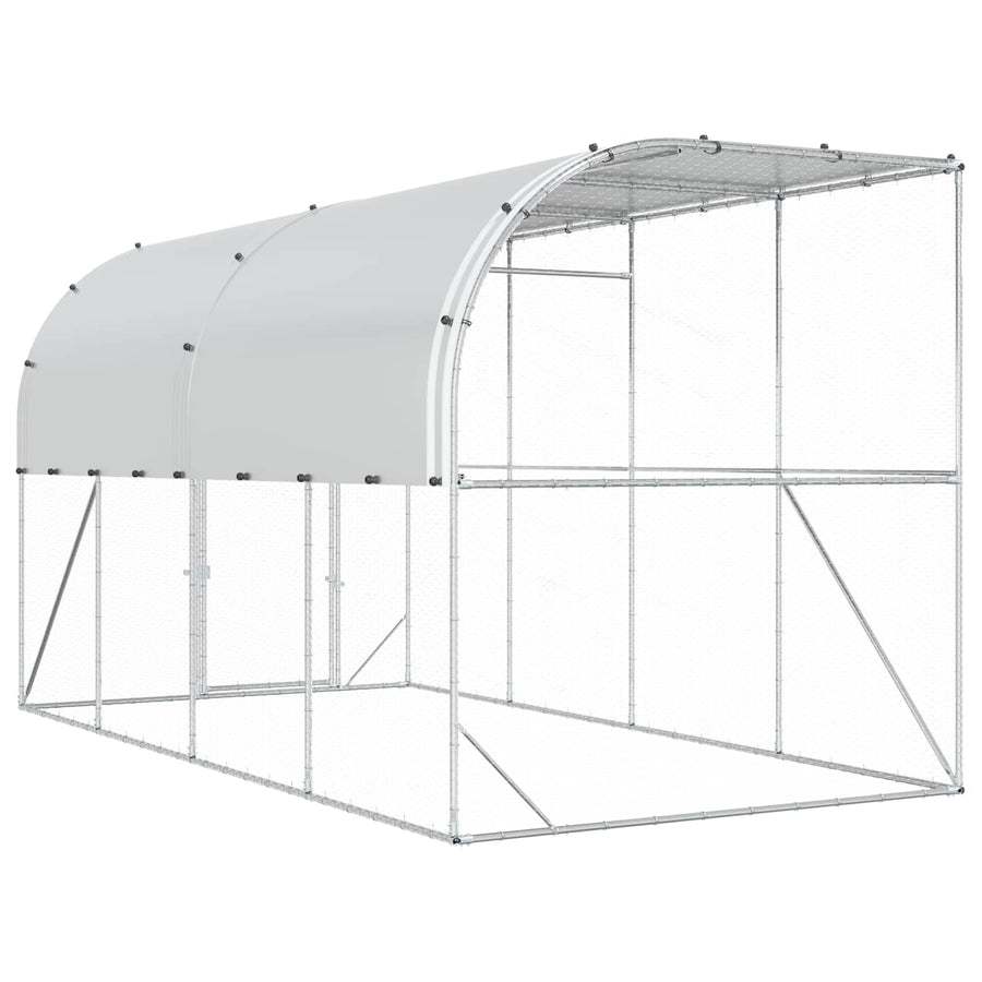 Kippenhok Tegen de Muur zilver 600 x 150 x 215 cm
