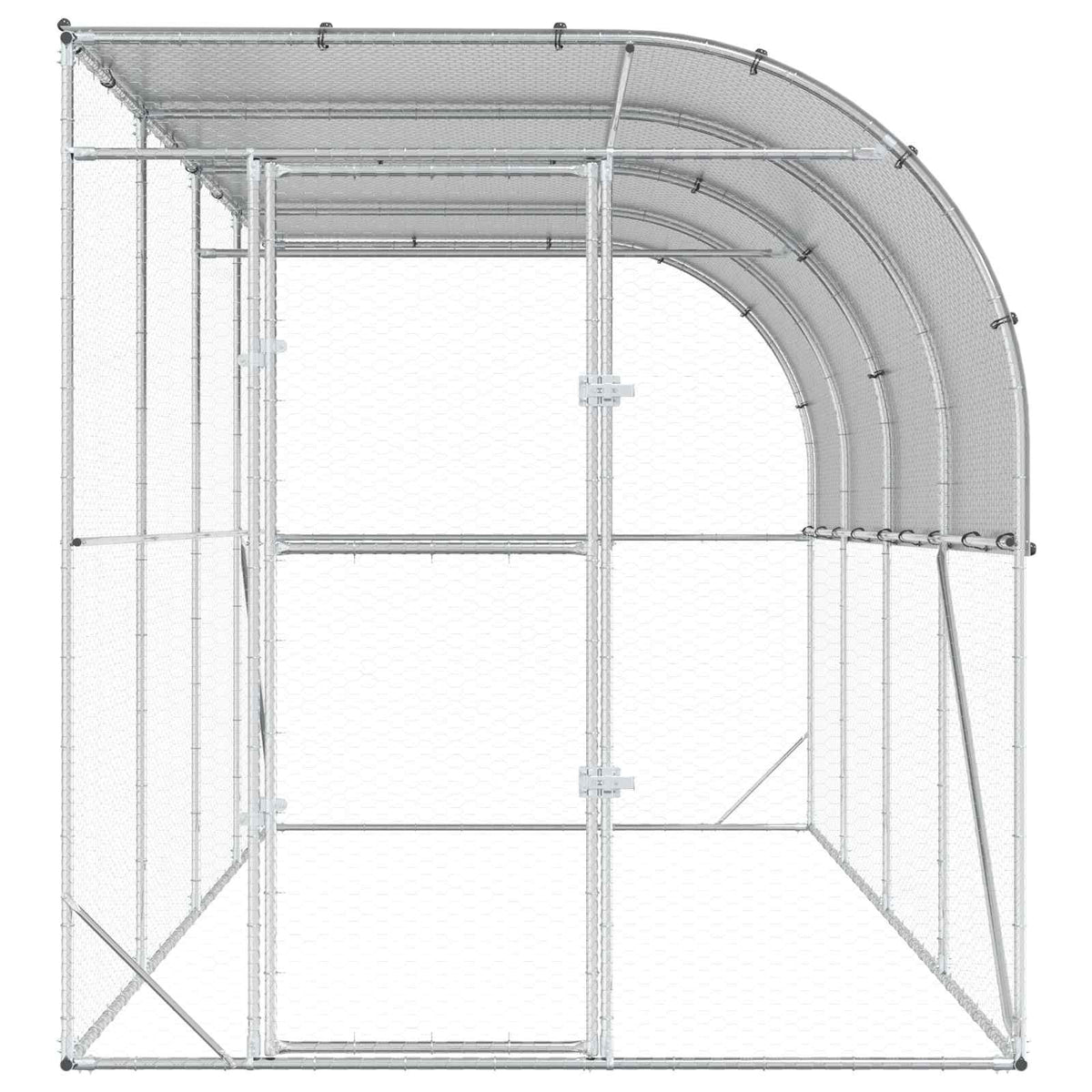Kippenhok Tegen de Muur zilver 600 x 150 x 215 cm