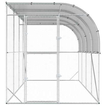 Kippenhok Tegen de Muur zilver 600 x 150 x 215 cm