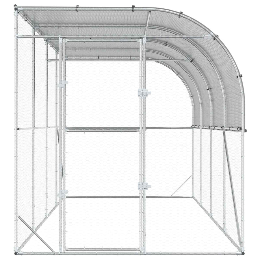 Kippenhok Tegen de Muur zilver 600 x 150 x 215 cm