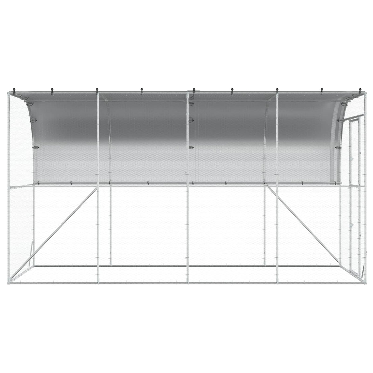 Kippenhok Tegen de Muur zilver 600 x 150 x 215 cm