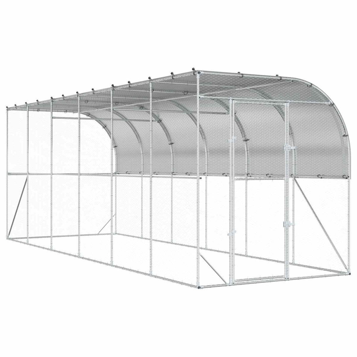 Kippenhok Tegen de Muur zilver 600 x 150 x 215 cm