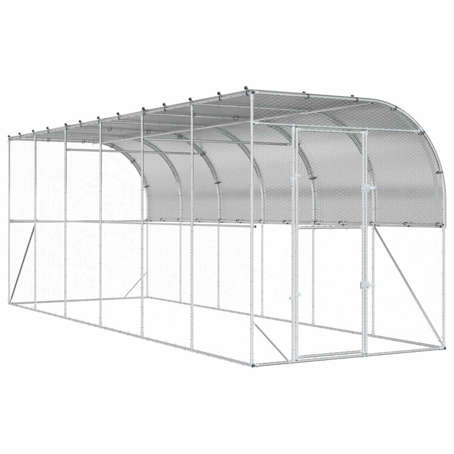 Kippenhok Tegen de Muur zilver 600 x 150 x 215 cm