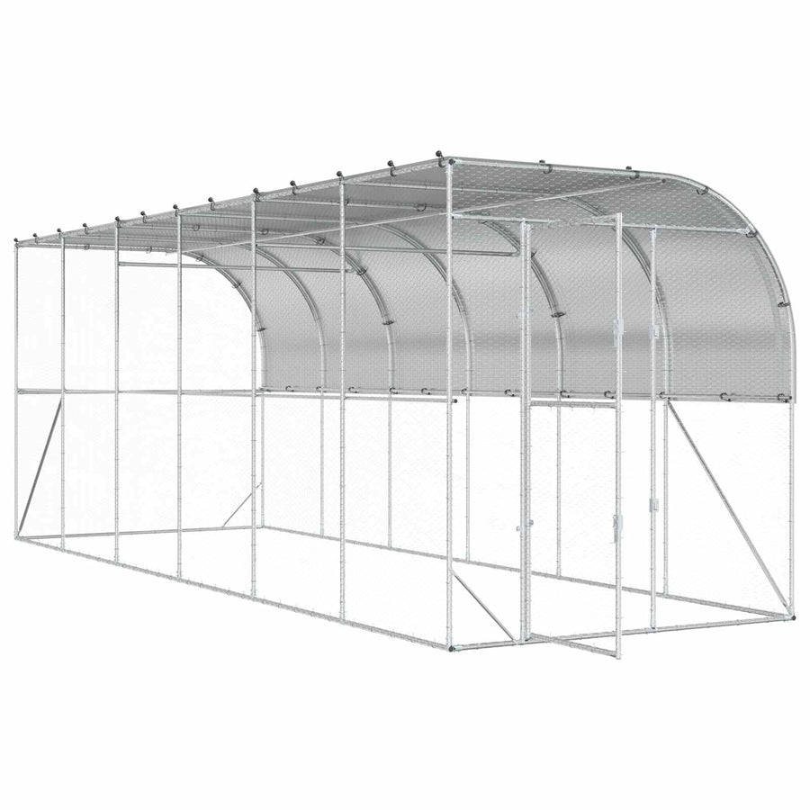Kippenhok Tegen de Muur zilver 600 x 150 x 215 cm