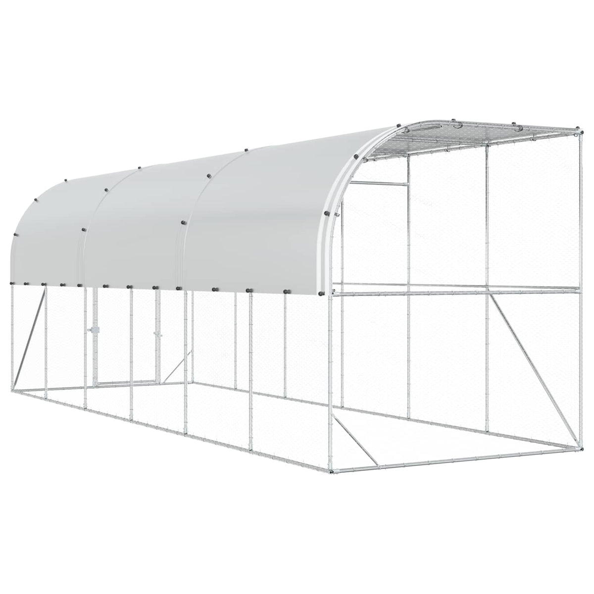 Kippenhok Tegen de Muur zilver 600 x 150 x 215 cm