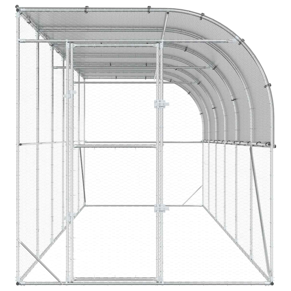 Kippenhok Tegen de Muur zilver 600 x 150 x 215 cm