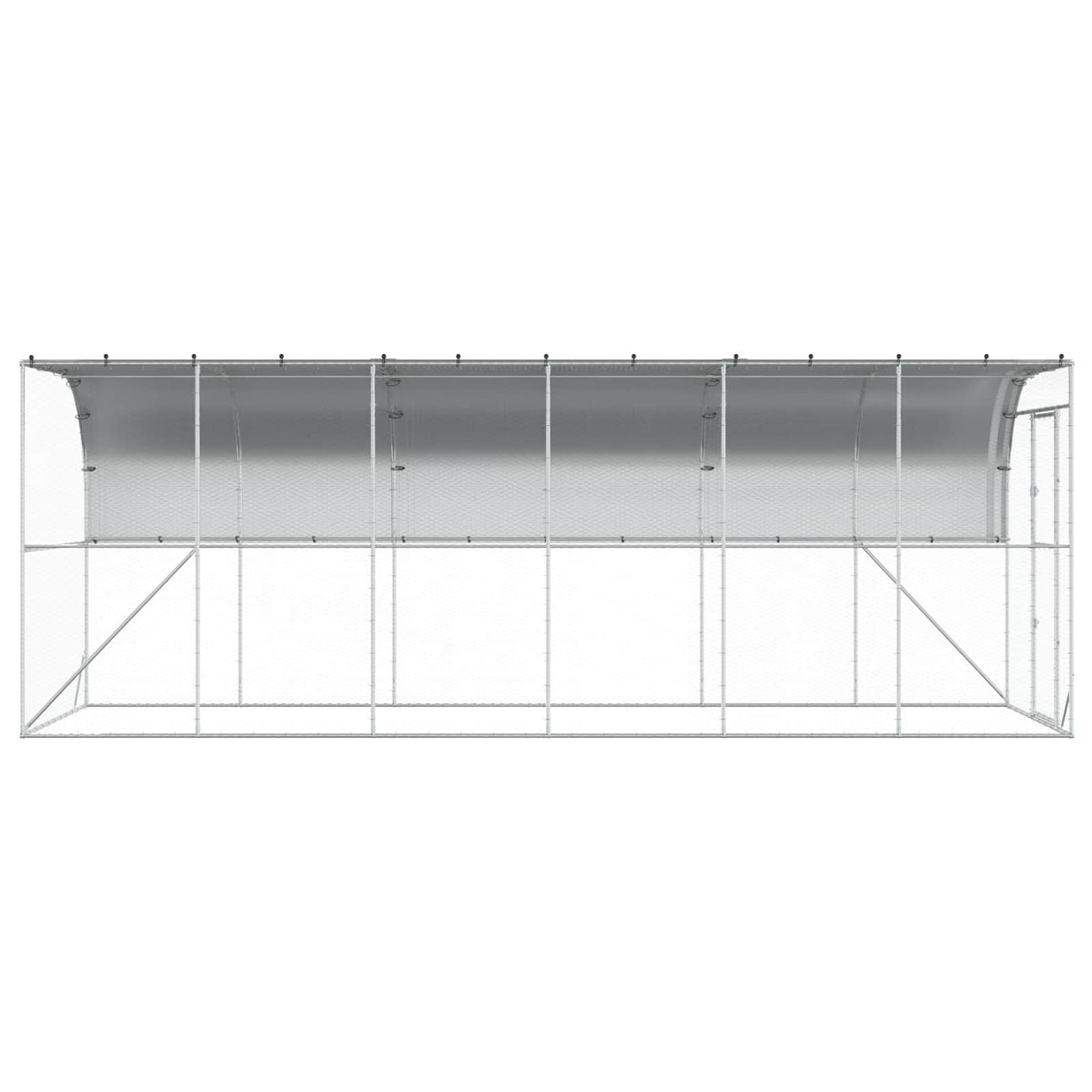 Kippenhok Tegen de Muur zilver 600 x 150 x 215 cm
