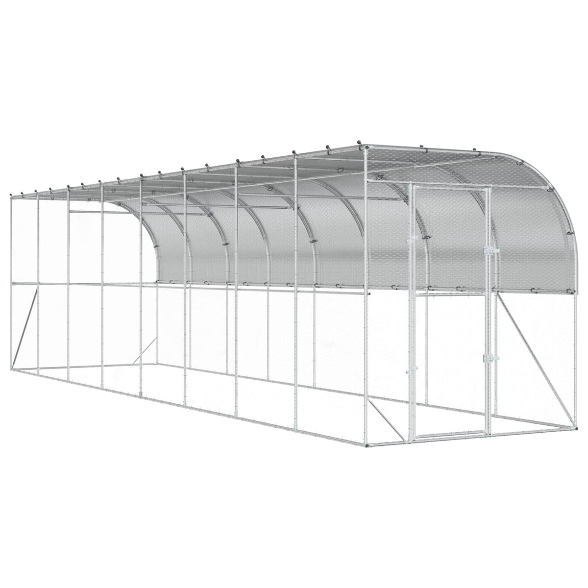 Kippenhok Tegen de Muur zilver 600 x 150 x 215 cm