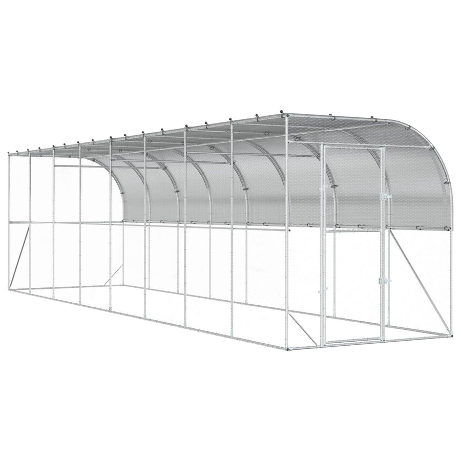 Kippenhok Tegen de Muur zilver 600 x 150 x 215 cm