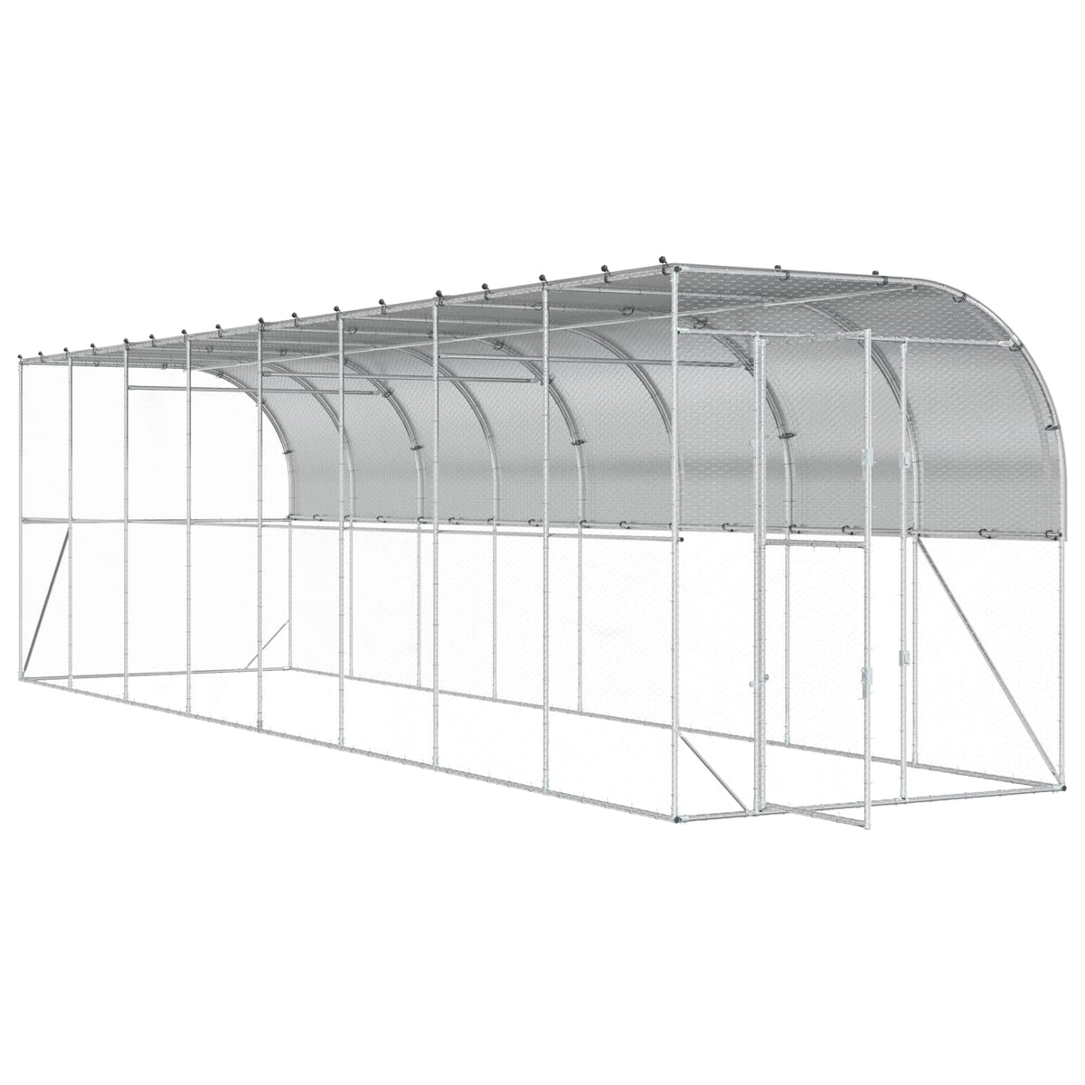 Kippenhok Tegen de Muur zilver 600 x 150 x 215 cm