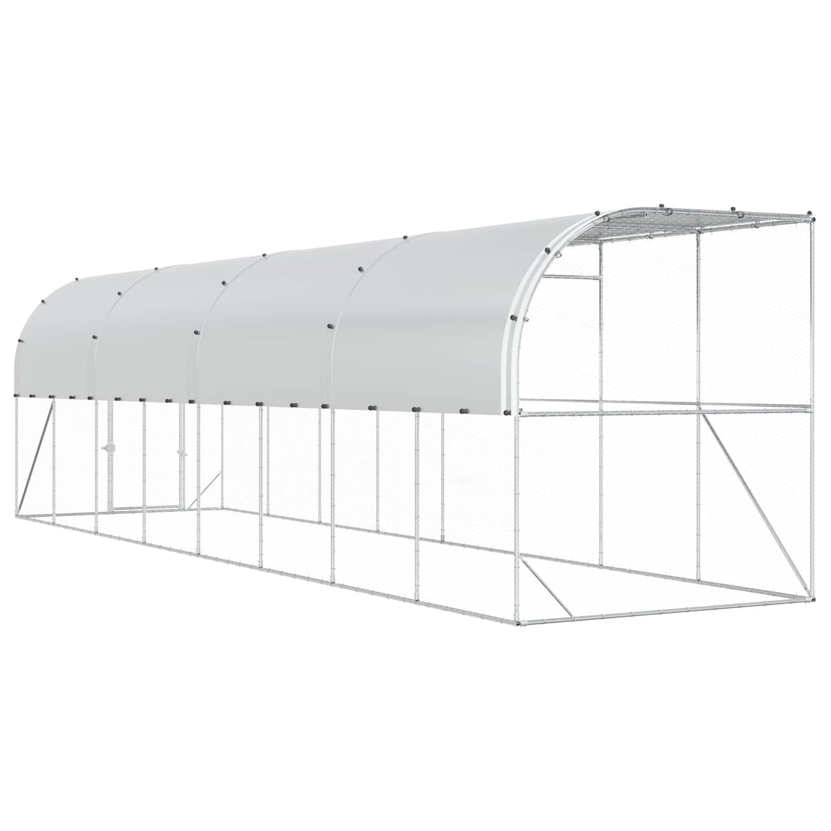 Kippenhok Tegen de Muur zilver 600 x 150 x 215 cm