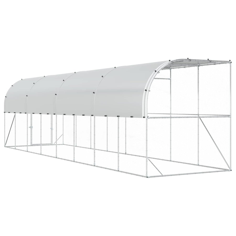 Kippenhok Tegen de Muur zilver 600 x 150 x 215 cm
