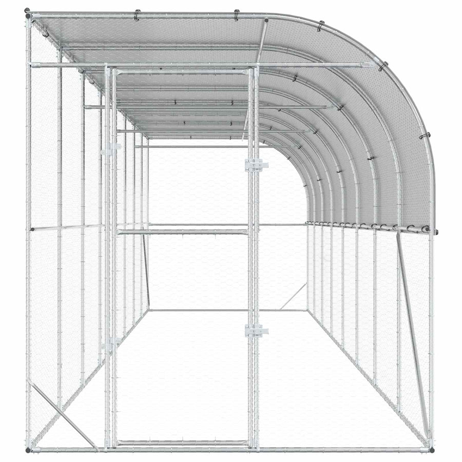 Kippenhok Tegen de Muur zilver 600 x 150 x 215 cm