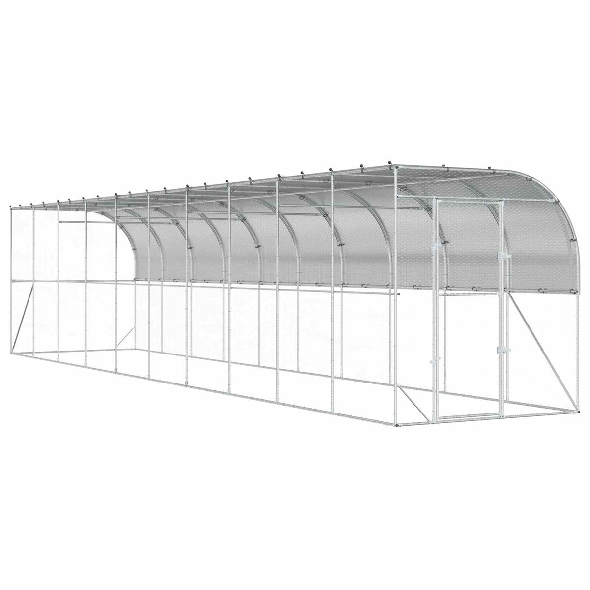 Kippenhok Tegen de Muur zilver 600 x 150 x 215 cm