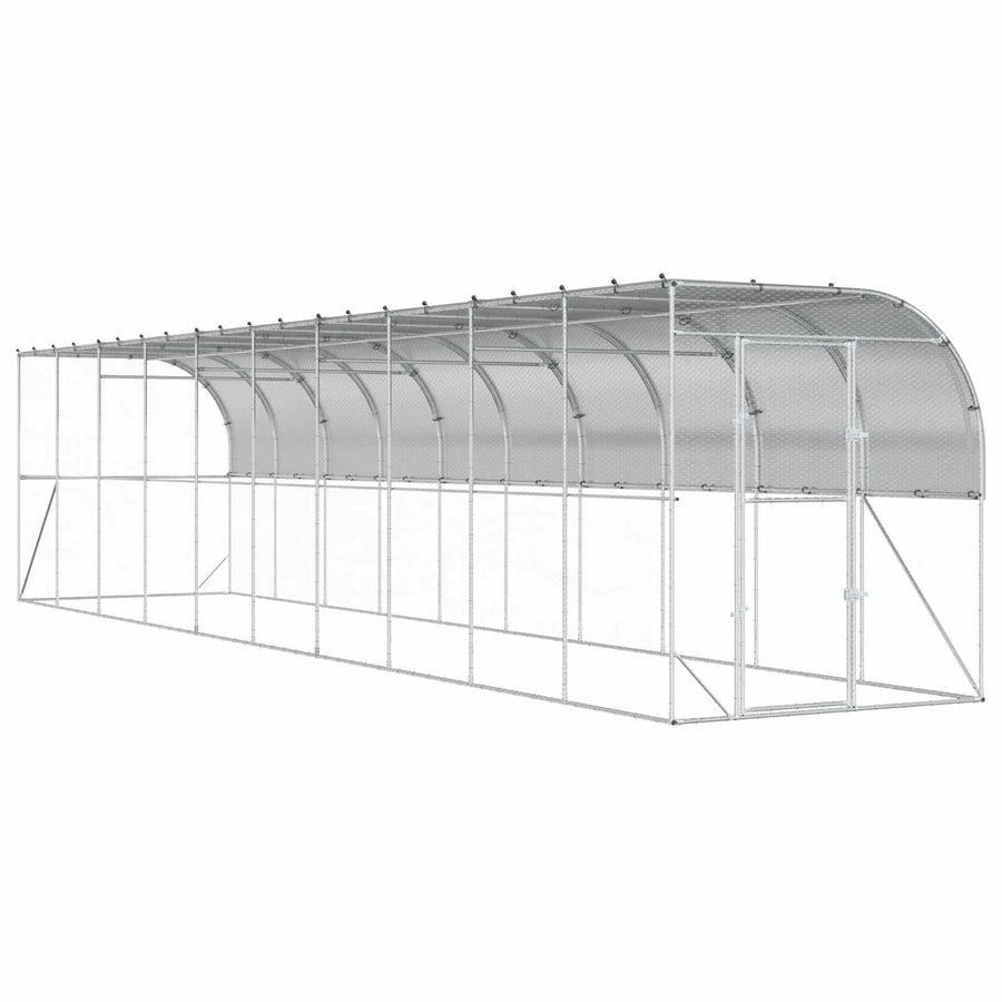 Kippenhok Tegen de Muur zilver 600 x 150 x 215 cm