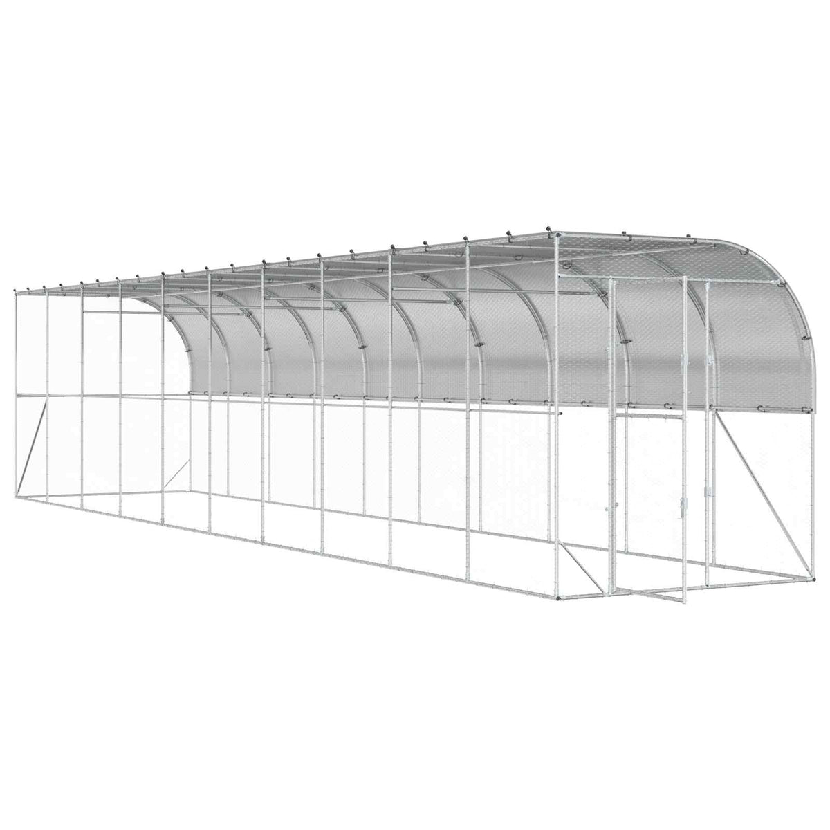 Kippenhok Tegen de Muur zilver 600 x 150 x 215 cm