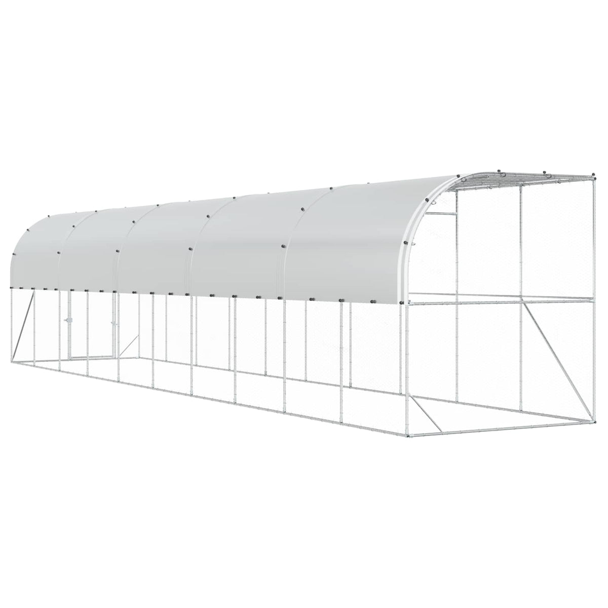 Kippenhok Tegen de Muur zilver 600 x 150 x 215 cm