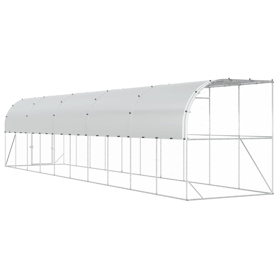 Kippenhok Tegen de Muur zilver 600 x 150 x 215 cm