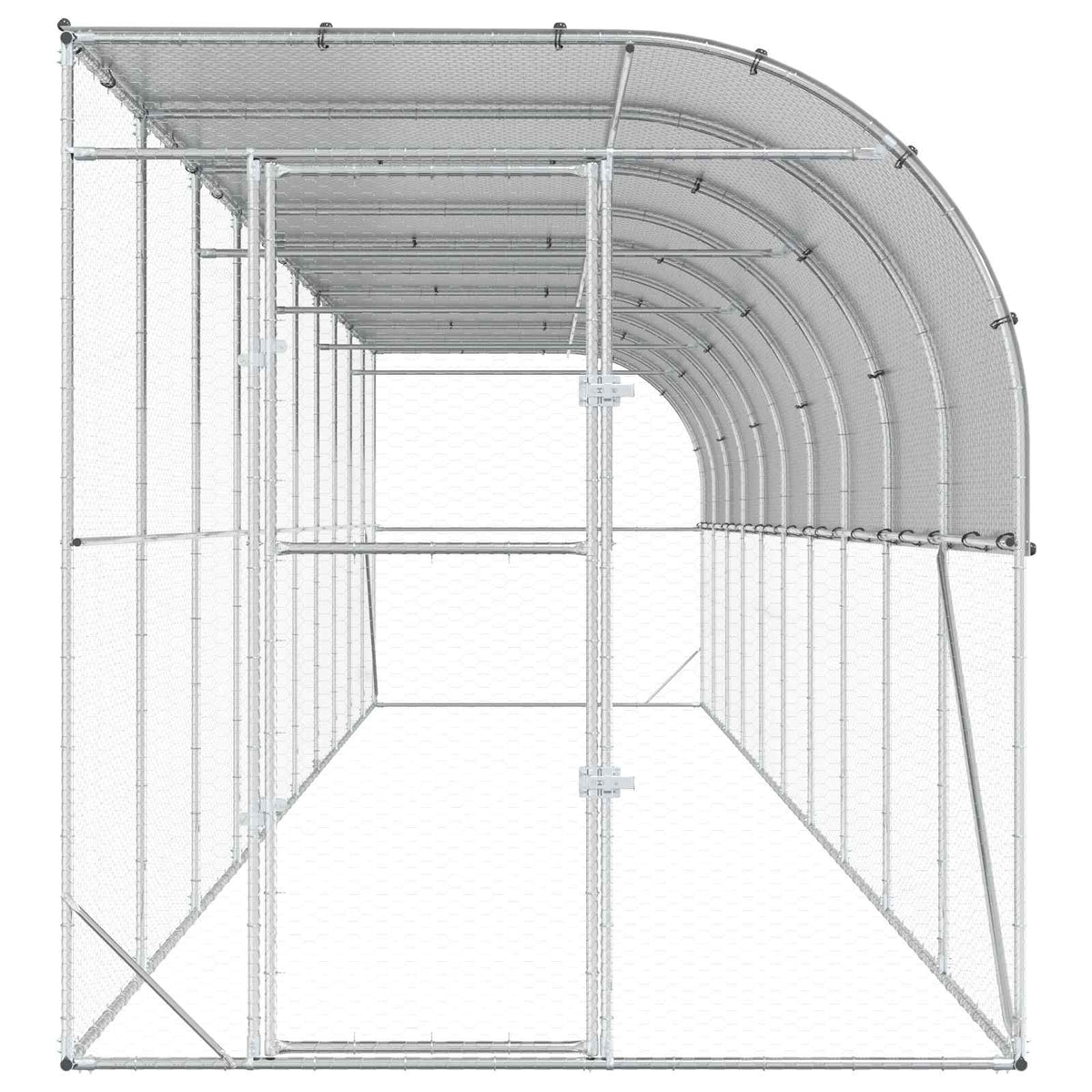 Kippenhok Tegen de Muur zilver 600 x 150 x 215 cm