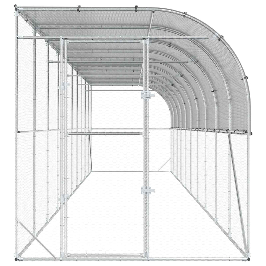 Kippenhok Tegen de Muur zilver 600 x 150 x 215 cm