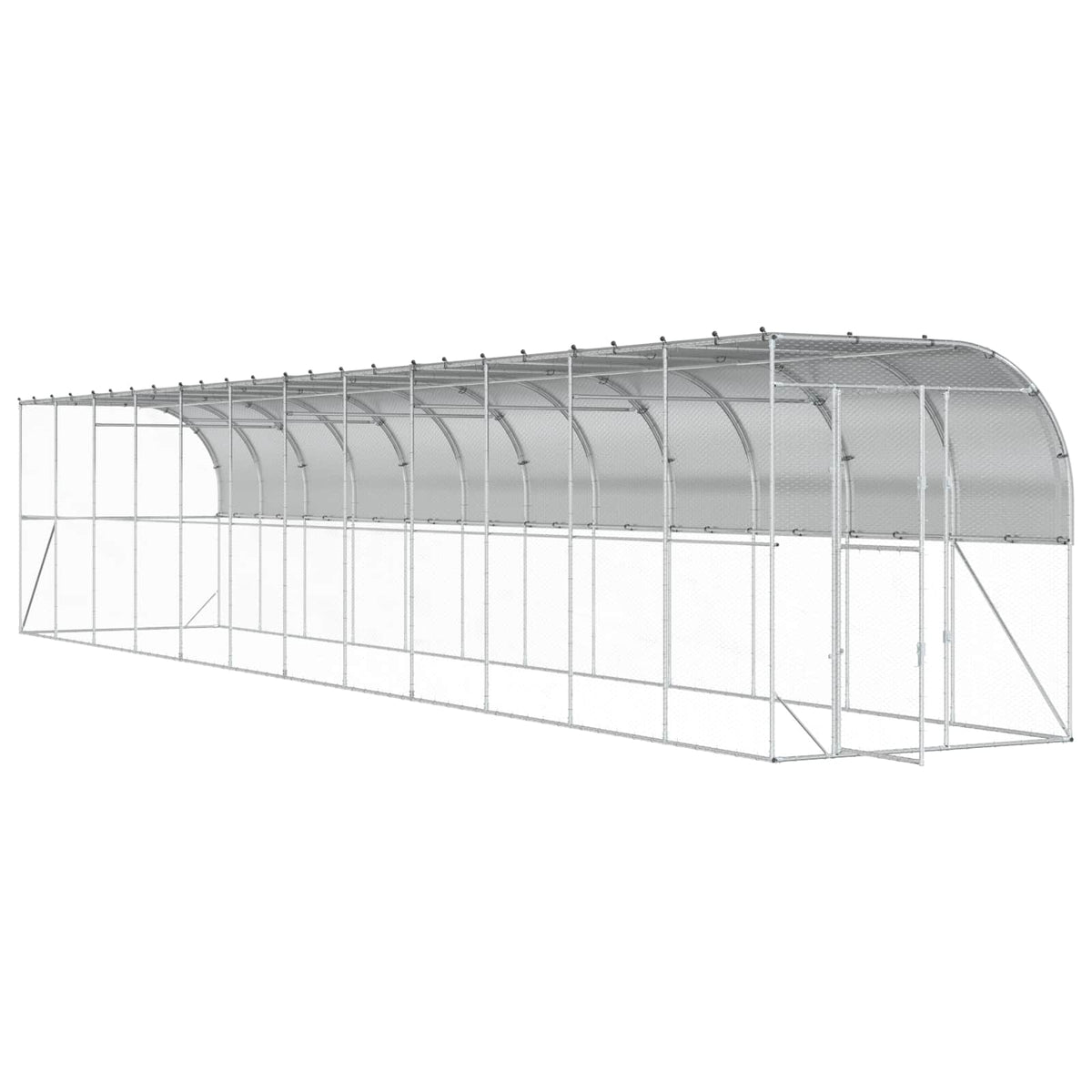 Kippenhok Tegen de Muur zilver 600 x 150 x 215 cm